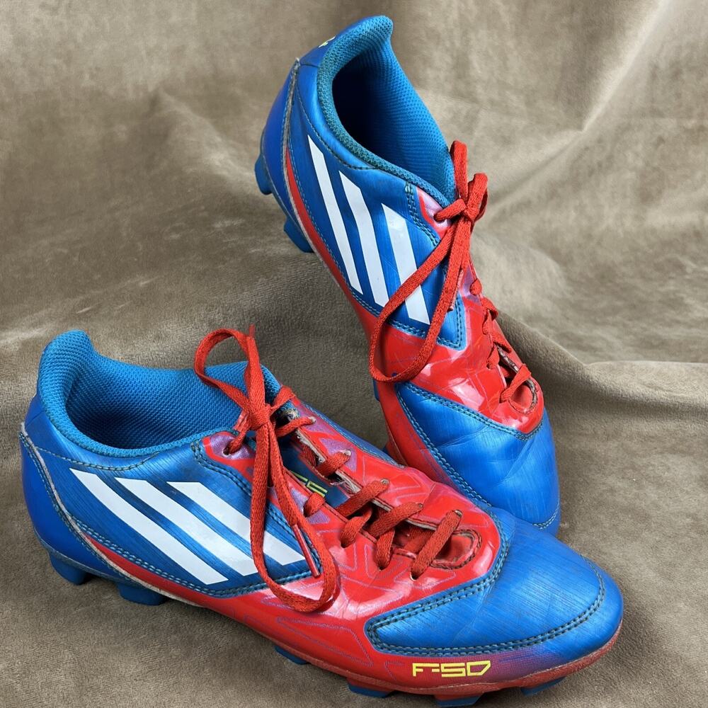 ADIDAS F-50 Boys 5.5 ~Traxion Soccer Cleats Red Blue - V24800